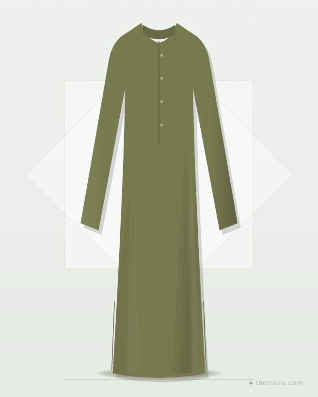 Linen Blend Abaya — Olive