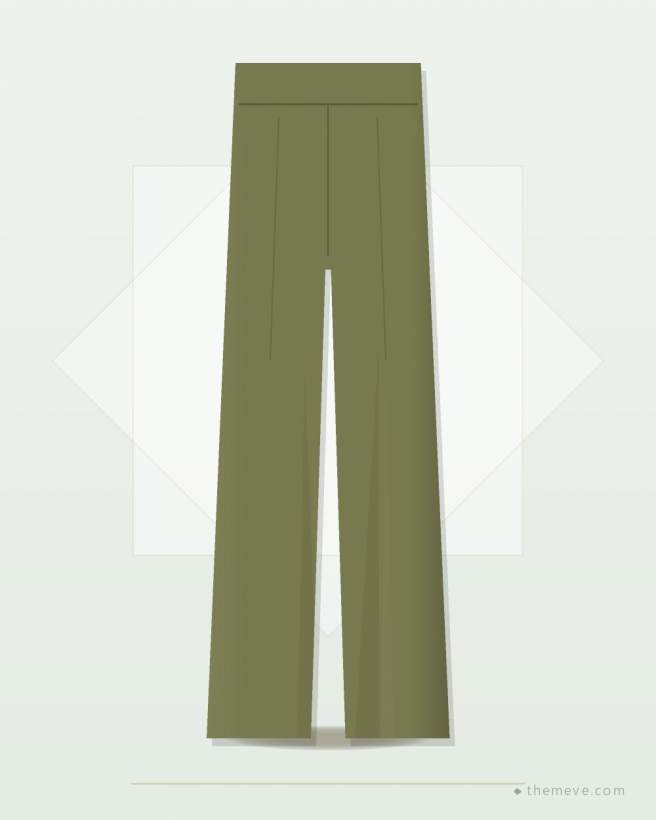 Pleated Palazzo — Olive