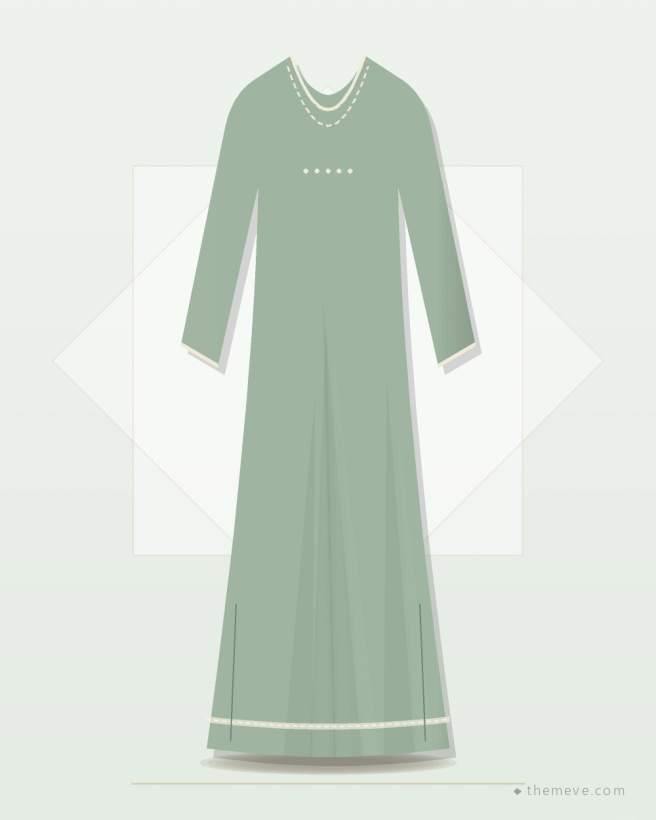 Open Crepe Abaya — Sage